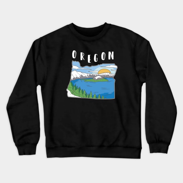 Oregon Nature Landscape Mountains Crewneck Sweatshirt by SunburstGeo